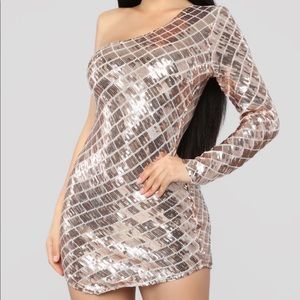 Fashion nova one shoulder sequin dress